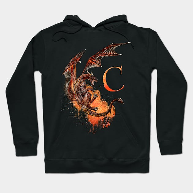 Drachen Buchstabe C Hoodie by AndreaTiettje